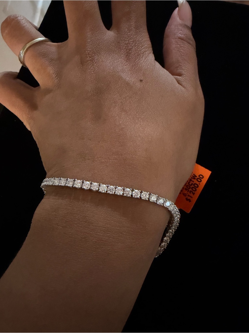 NWT 925 Sterling Silver & Moissanite Tennis Bracelet - SZ 6.5